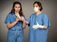 two nurses wears surgical mask